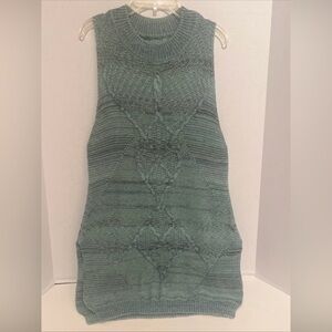 Anthropologie Pilcro CableKnit Sleeveless Sweater Vest Tunic Green Size Large.